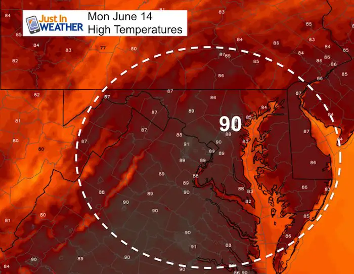 Monday June 24 Weather On The Edge Of Severe Storms As Heat Returns