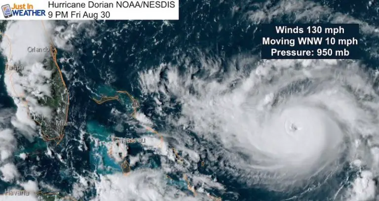 Hurricane Dorian Now Category 4 With 130 mph Winds Just In Weather