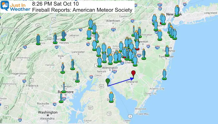 Fireball October 10 2020 Viewer Map