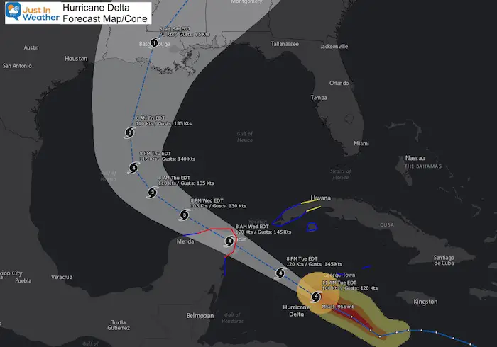 Hurricane Delta Forecast Map October 6 Hurricane Center