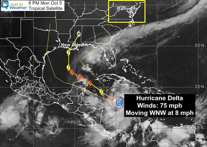 Hurricane Delta Satellite Monday October 5