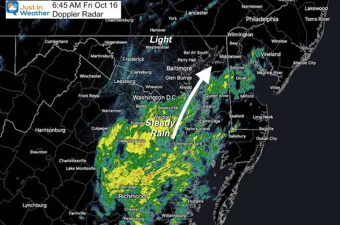 October 16 weather rain radar Friday morning