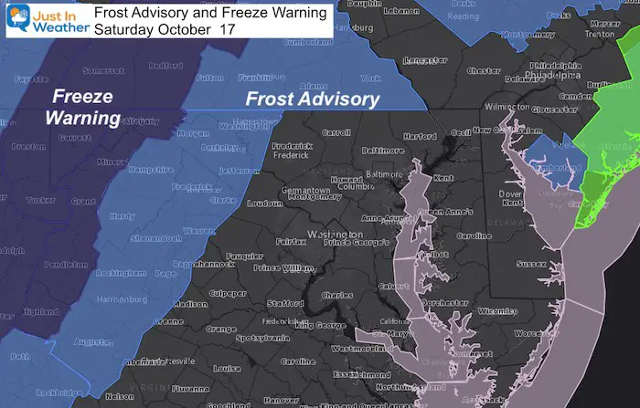 October 17 weather frost advisory freeze warning