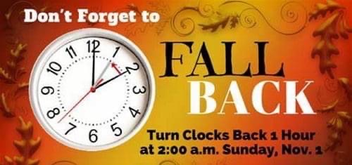 October 31 Clocks Fall Back