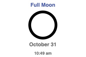 October 31 Full Moon Blue Moon