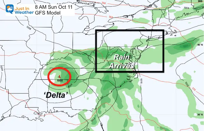 October 6 weather Delta forecast Sunday