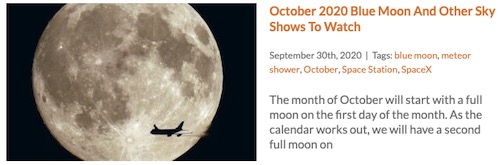 October Blue Moon Sky Meteor Showers