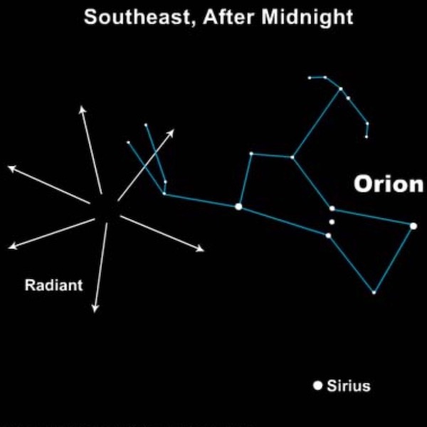 Orionid Location October 21 2020