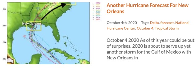 Potential Tropical Storm Delta For New Orleans