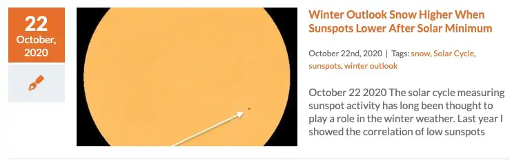 Winter Outlook Solar Cycle