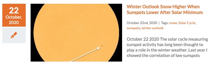 Winter Outlook Solar Minimum