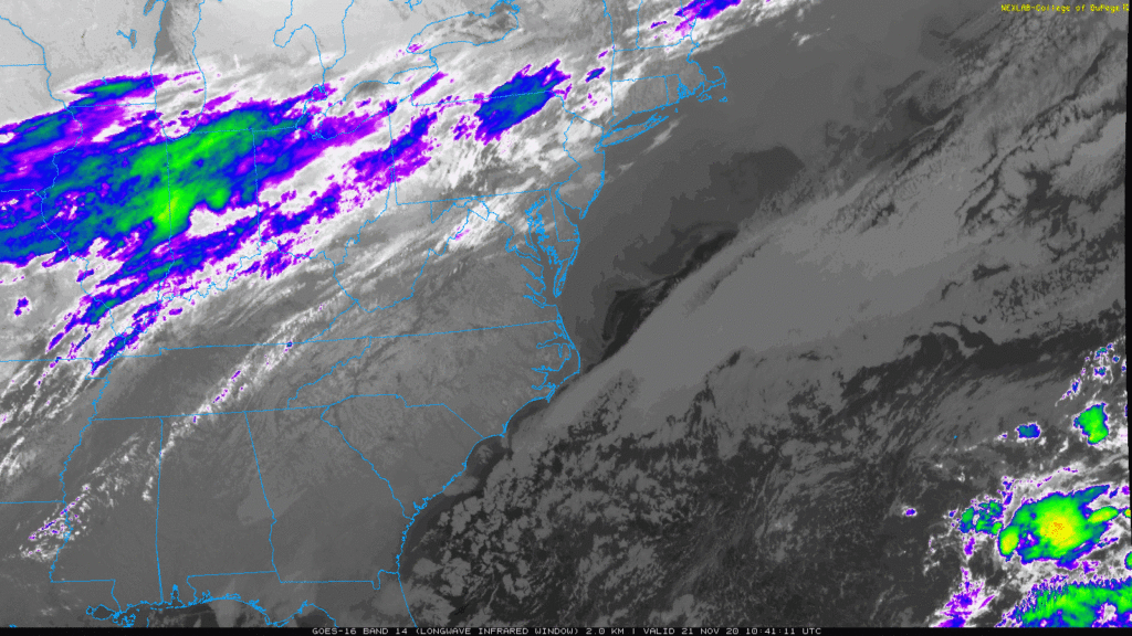 November 21 weather Saturday satellite clouds