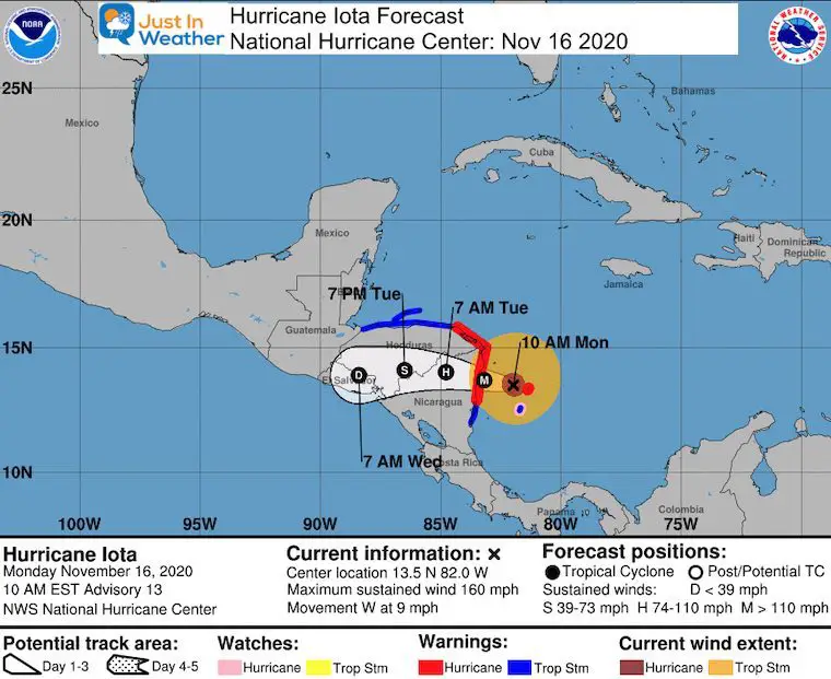 Hurricane Iota Forecast National Hurricane Center November 16