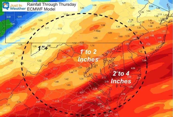 November 10 weather rain Eta Thursday ECMWF