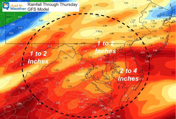 November 10 weather rain Eta Thursday GFS