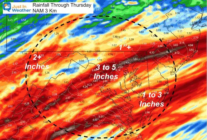 November 10 weather rain Eta Thursday NAM