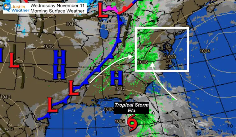 November 11 weather Wednesday morning