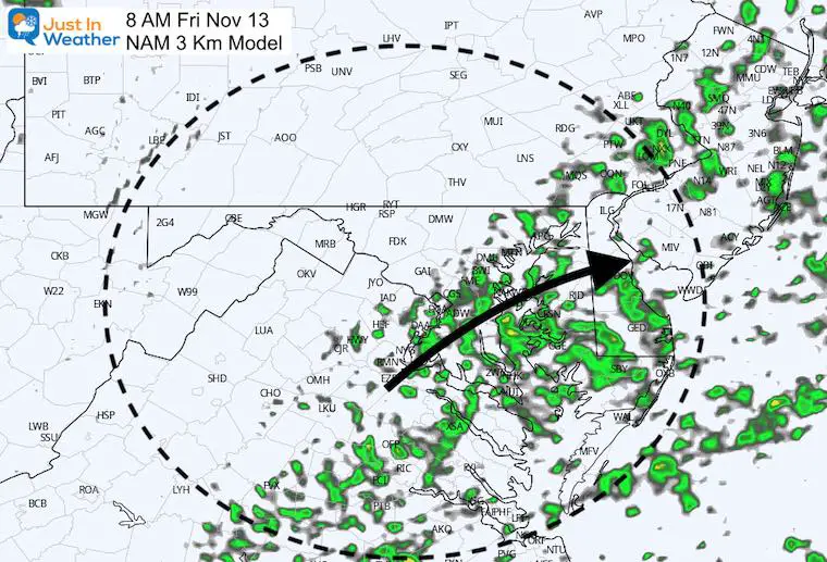 November 11 weather rain Friday