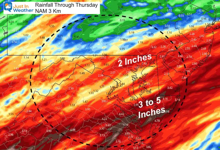 November 11 weather rainfall through Thursday