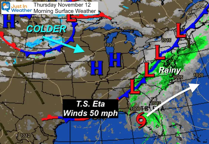 November 12 weather Etsa Thursday morning