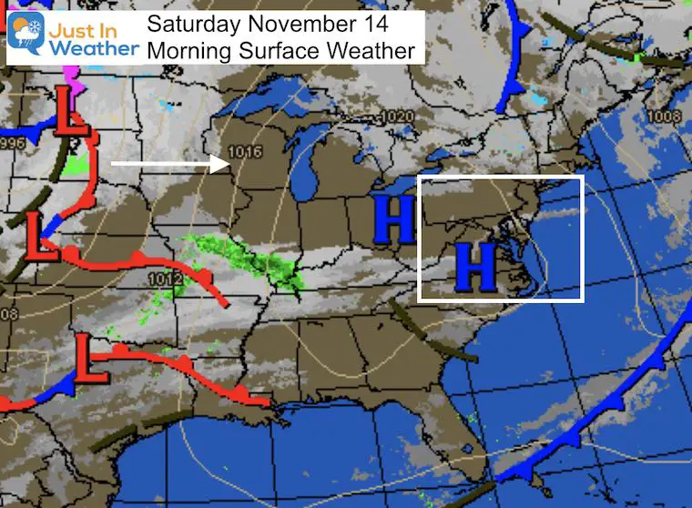 November 14 weather Saturday morning