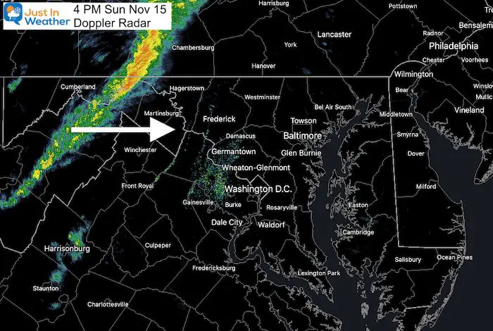 November 15 storm radar 4 PM Sunday