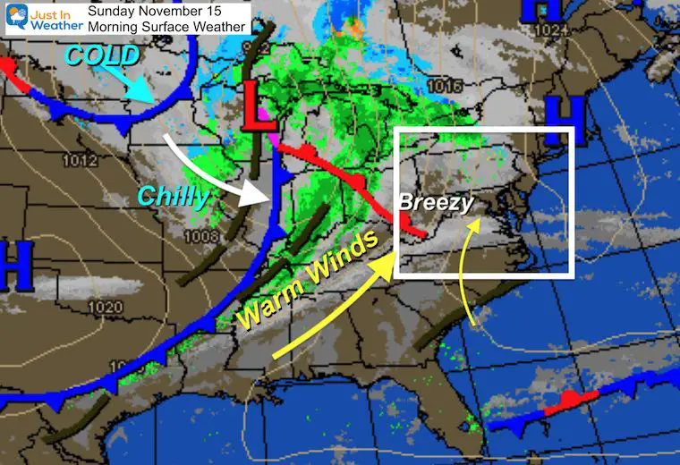 November 15 weather Sunday morning