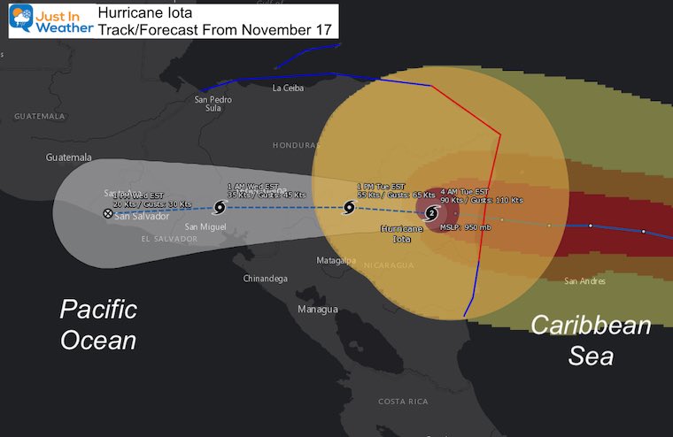 November 17 Hurricane Iota forecast track