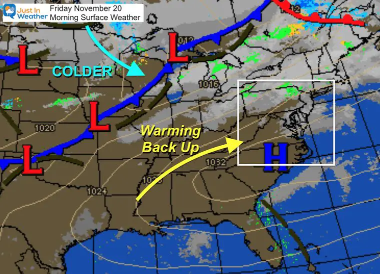 November 20 weather Friday morning