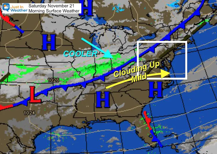 November 21 weather Saturday morning