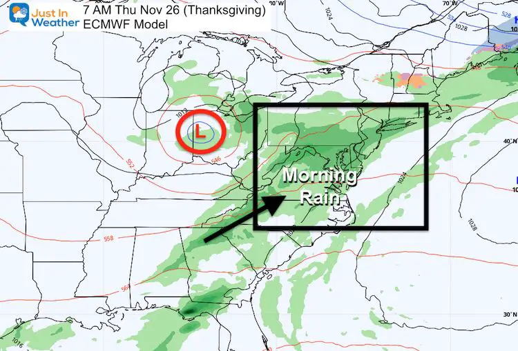 November 21 weather Thanksgiving