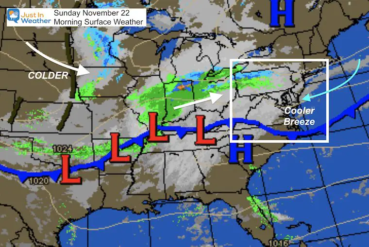 November 22 weather Sunday morning