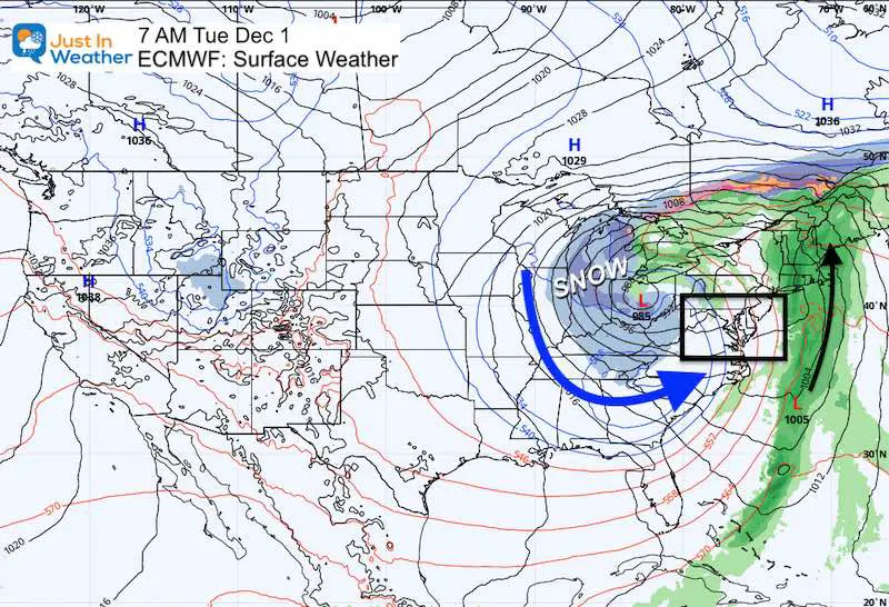 November 25 weather storm winter December