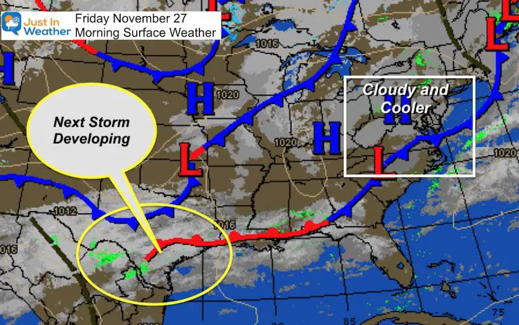 November 27 weather Friday morning