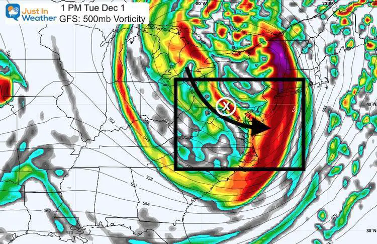 November 28 weather storm Tuesday Jet Stream