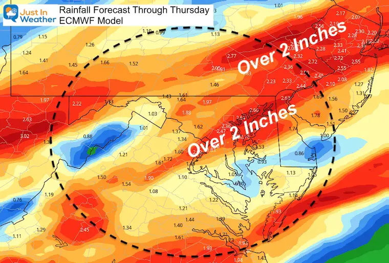 November 8 rainfall Eta ECWMF