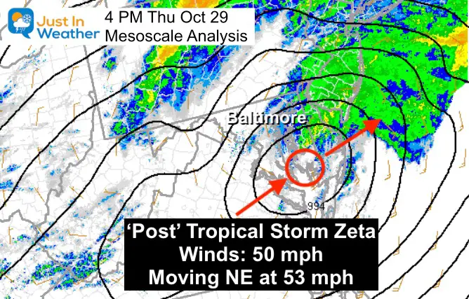 TS Zeta rossing Maryland