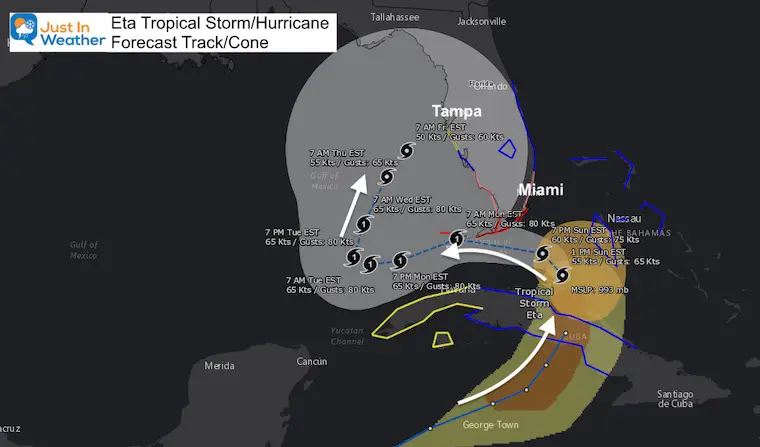 Tropical Storm Eta Forecast November 8
