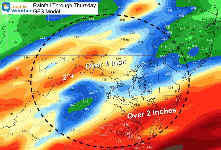 Tropical Storm Eta Rain November 9 GFS