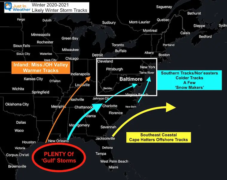 Winter 2021 Likely Storm Tracks