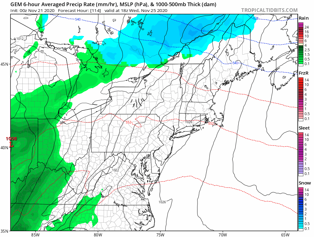 November 21 weather rain Thanksgiving