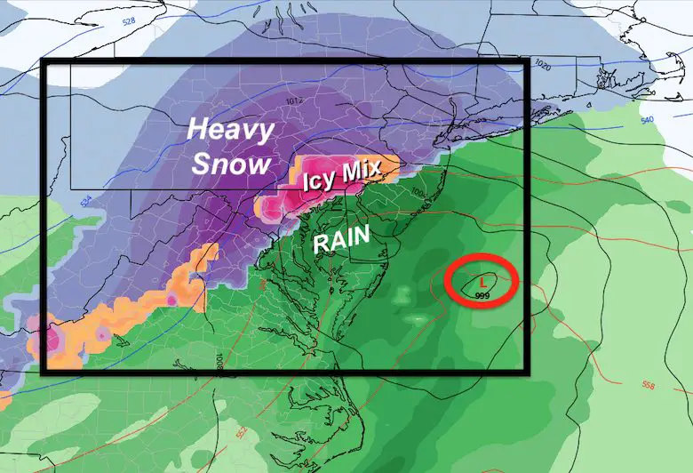 December 10 weather winter storm Wednesday ECMWF