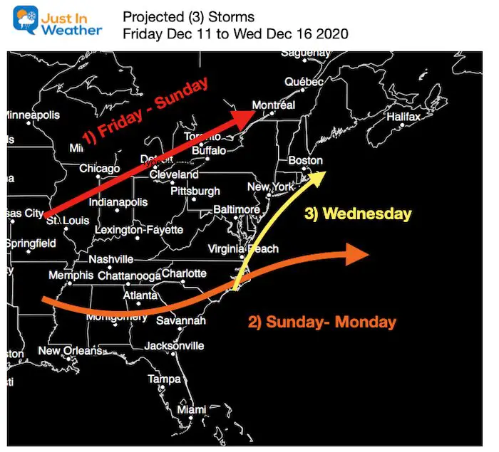 December 11 Three Storms Through Wednesday