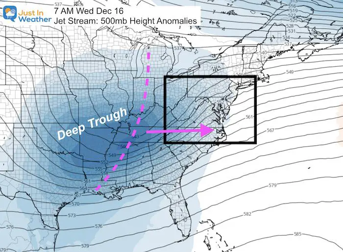 December 11 jet stream storm Wednesday