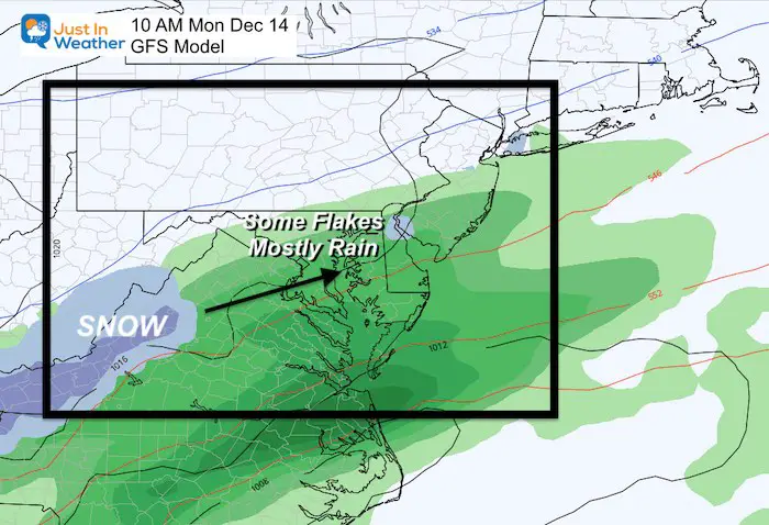 December 11 weather rain snow Monday