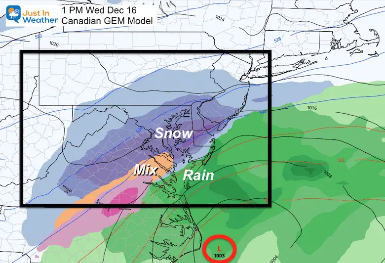 December 11 weather winter storm snow Wednesday Canadian