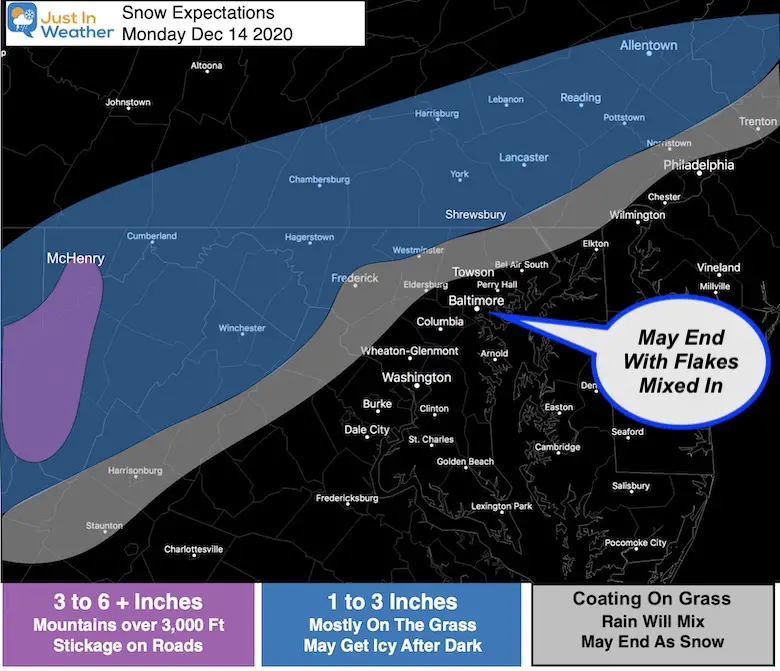 December 12 weather my first call for snow Monday