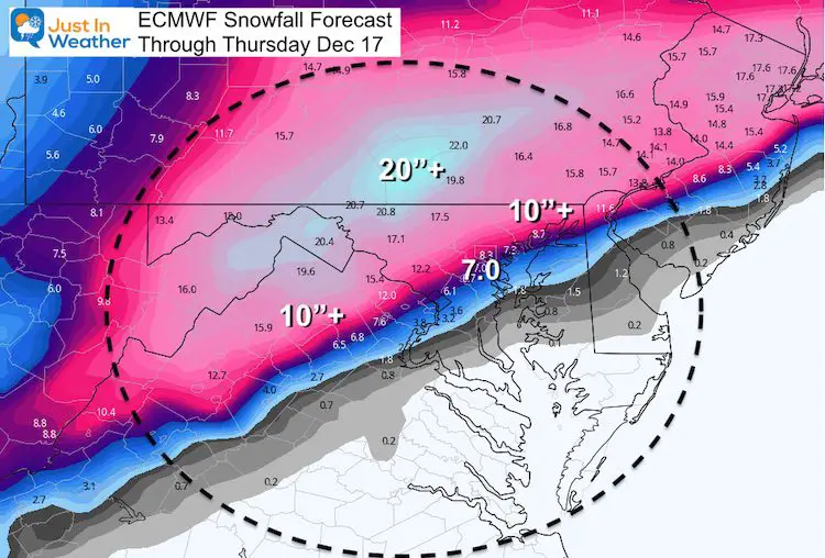 December 14 snow storm forecast ECMWF