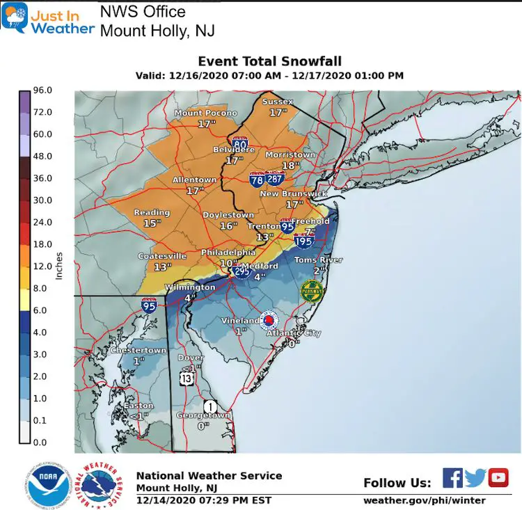 December 14 snow storm forecast National Weather Service Mt Holly