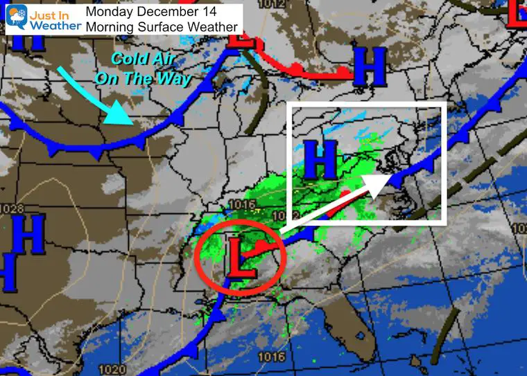 December 14 weather Monday morning